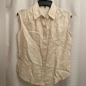 Cream Sleeveless Shirt